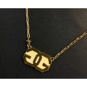 Givenchy GG logo gold and enamel necklace
